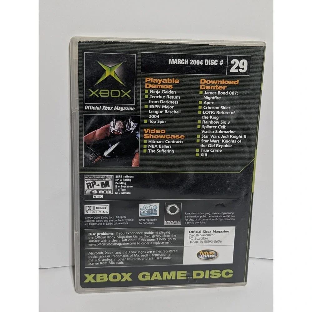 XBOX Magazine‎ Ninja Gaiden Demo Game Disc #29 March 2004  (Xbox, 2004)